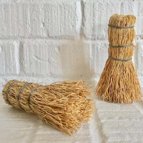 handmade natural fiber root brush scrubber