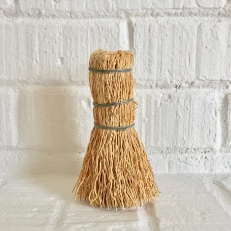 handmade natural fiber root brush scrubber