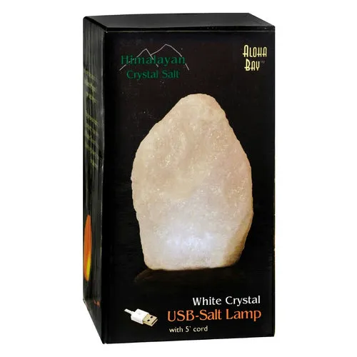 Himalayan Salt Crystal Lamp 4 inches White USB 1 CT By Aloha Bay