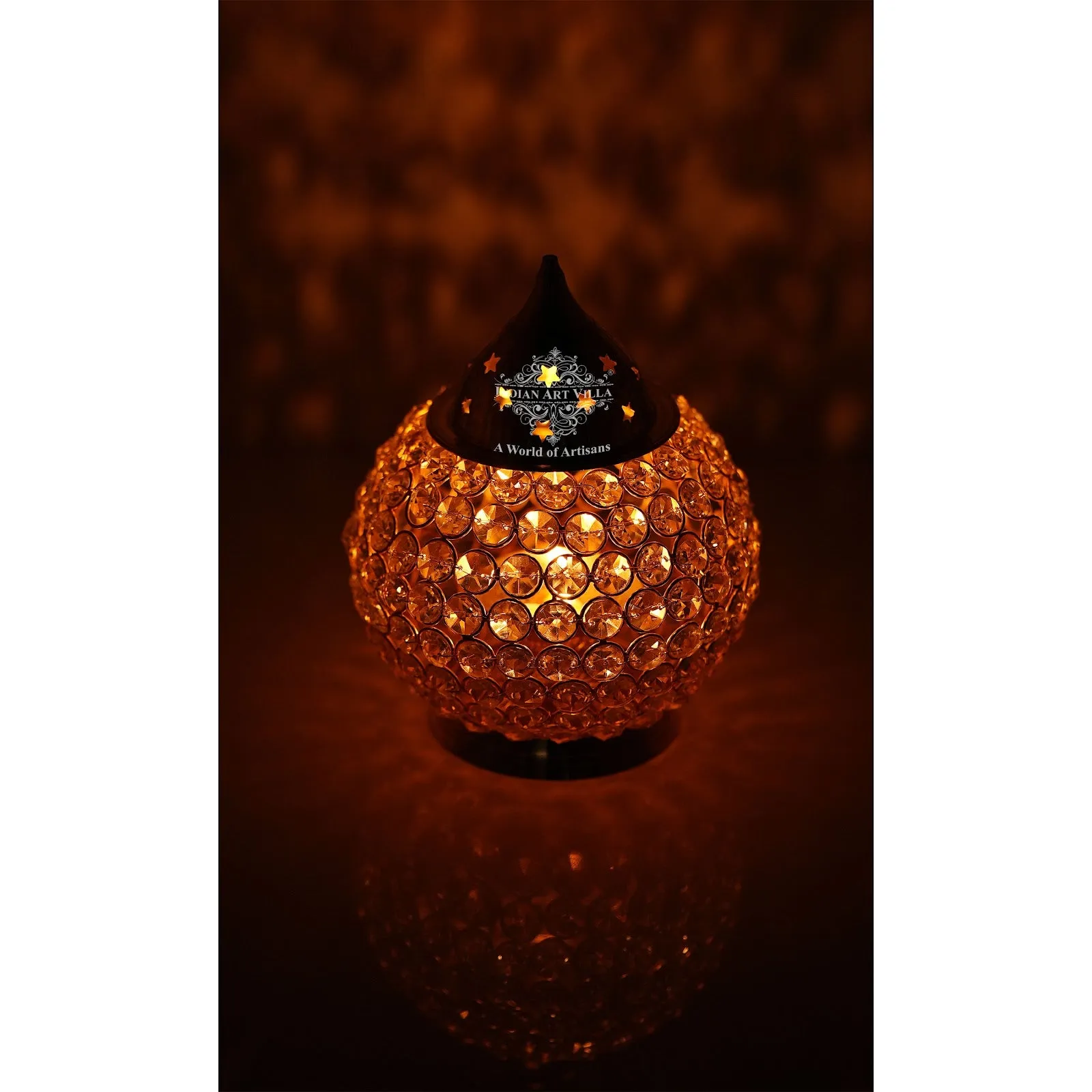 IndianArtVilla Pure Brass Diya, Crystal Matka Design, Oil Lamp For pooja Diwali