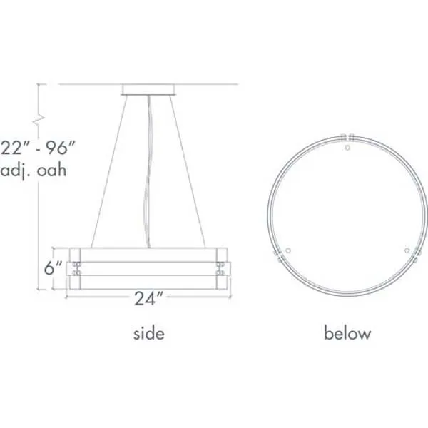 Invicta 16354-24-CH Indoor/Outdoor Cable Hung Pendant By Ultralights Lighting