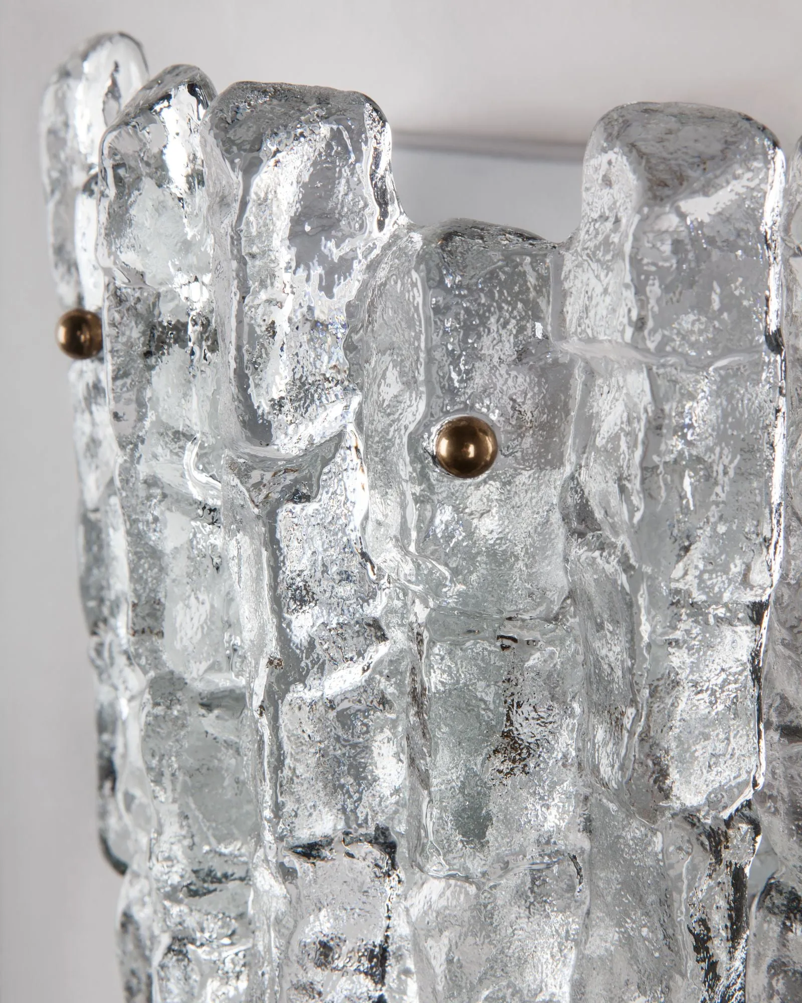 Kalmar Sconces with Textured Ice Glass Prisms