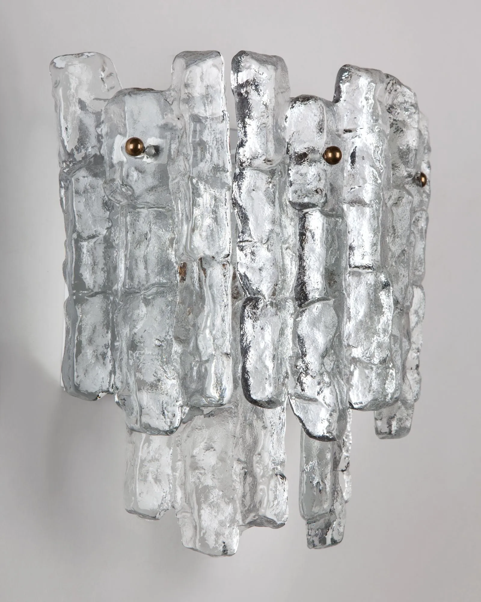 Kalmar Sconces with Textured Ice Glass Prisms