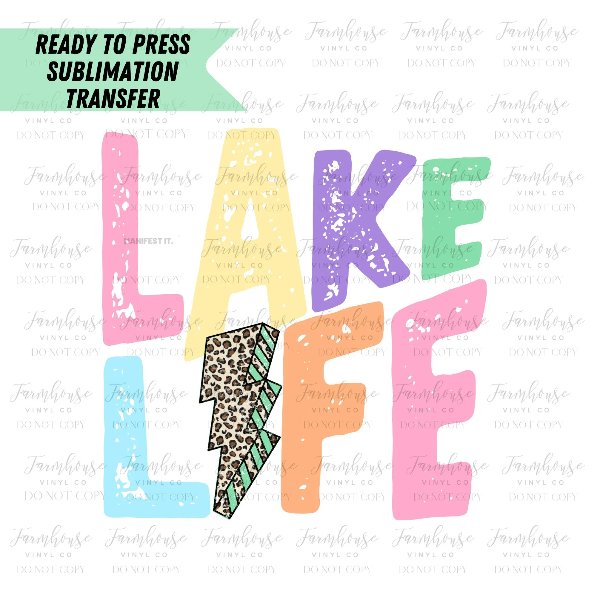 Lake Life Distressed Ready To Press Sublimation Transfer