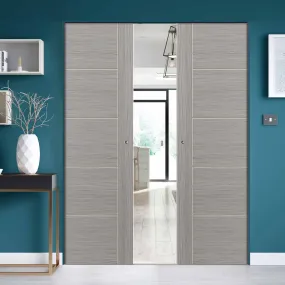 Laminates Lava Painted Absolute Evokit Double Pocket Doors - Prefinished