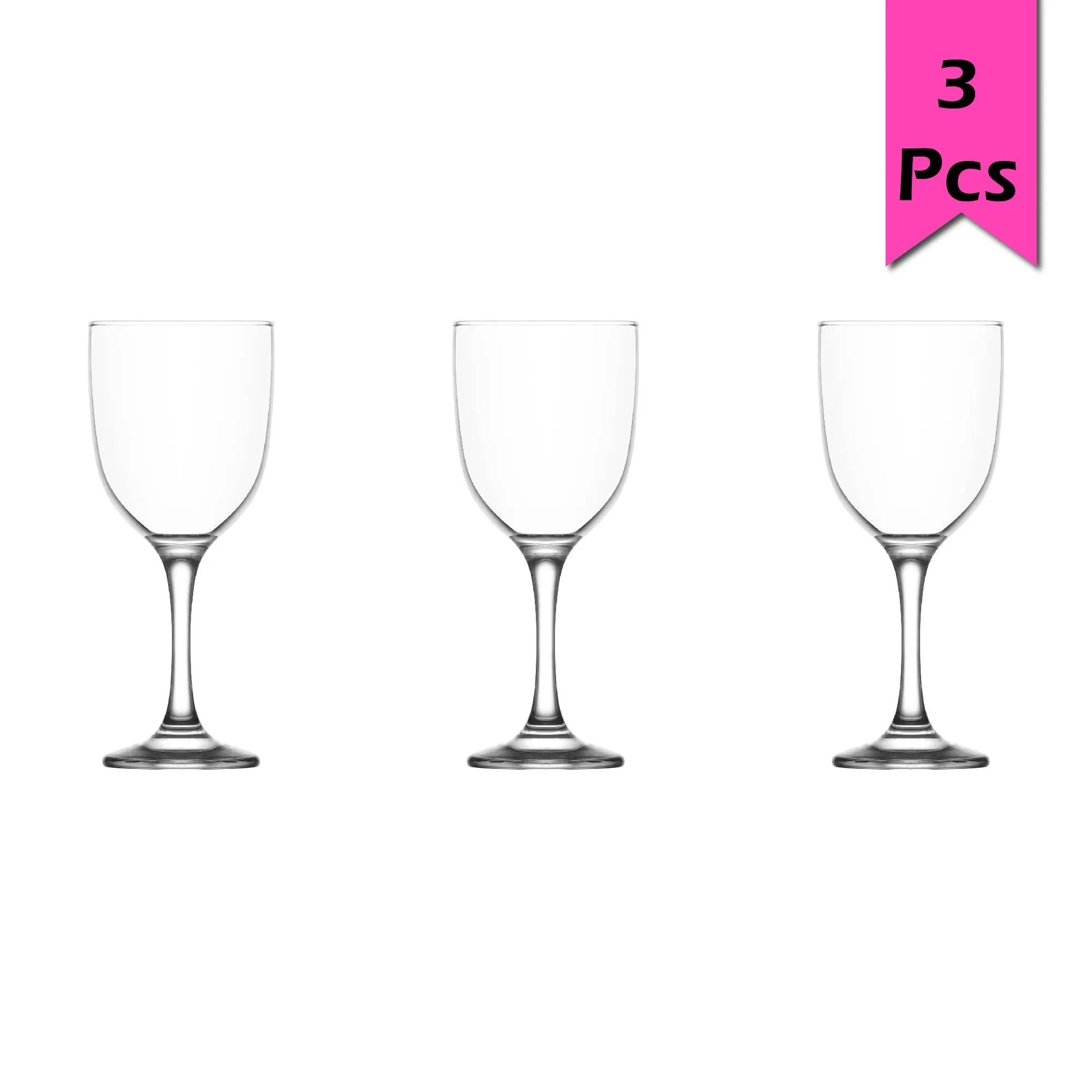 Lav Tokyo Wine Glasses with Stem, 3 Pcs, 12.25 Oz, 365 cc