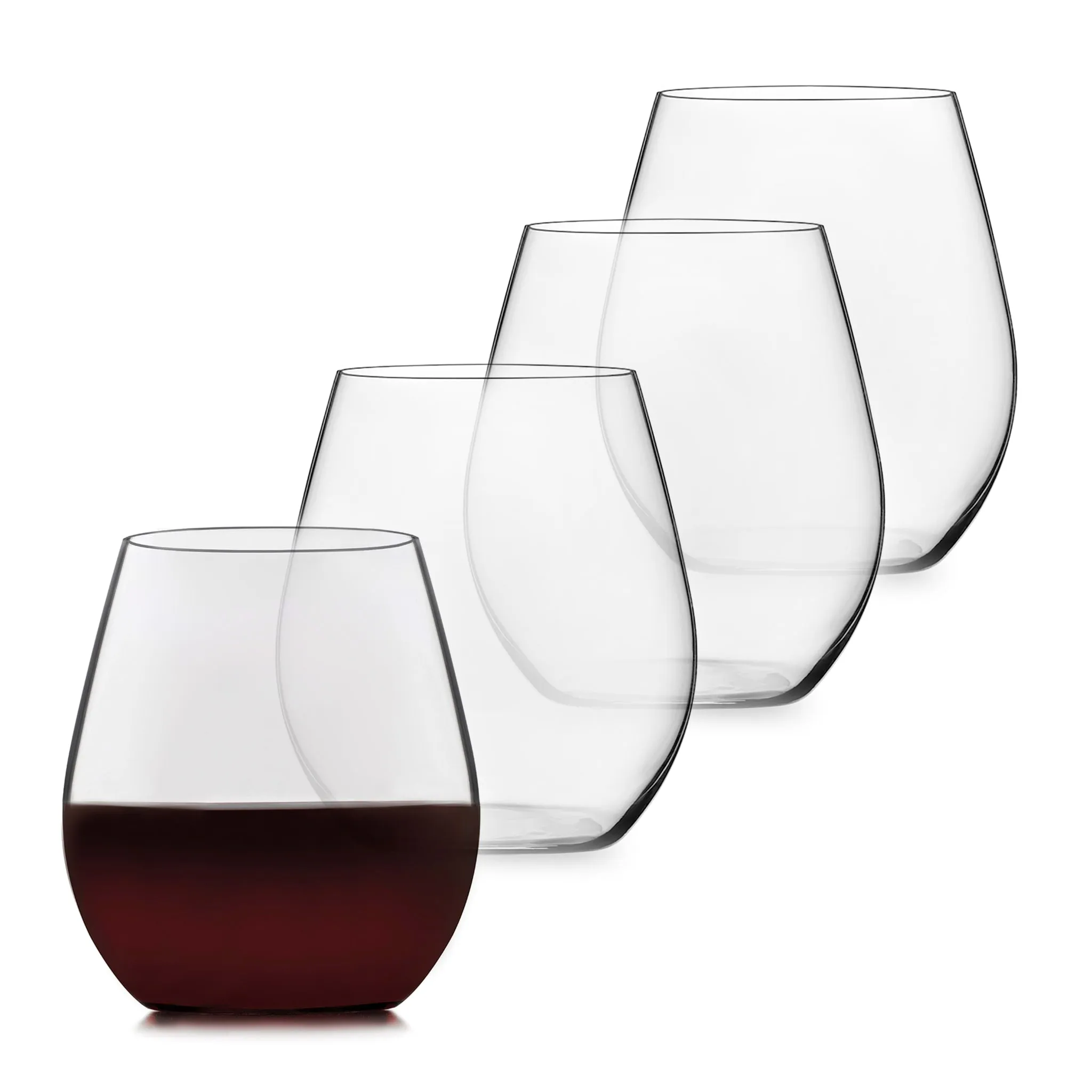 Libbey Signature Kentfield Stemless Red Wine Glasses, 18 ounce, Set of 4