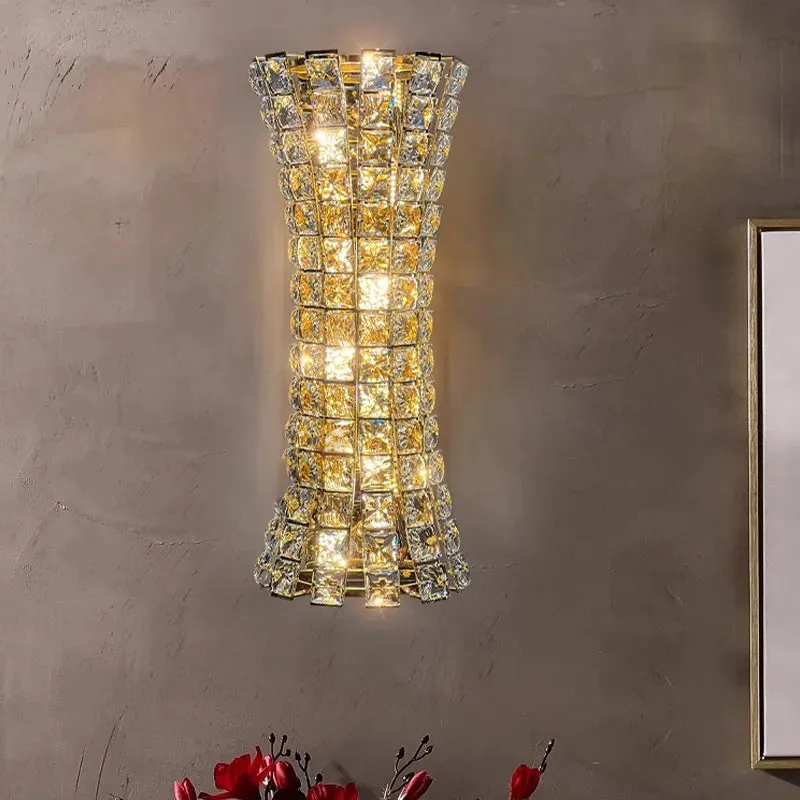 Modern Drum Crystal Wall Lamp