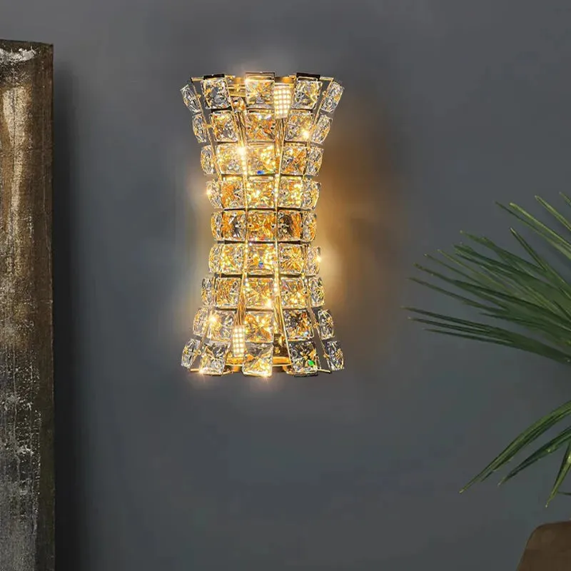 Modern Drum Crystal Wall Lamp