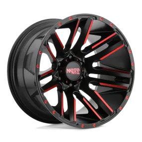 Moto Metal MO978 Razor 20X12 5X127 -44 mm Satin Black Machined Red Tint