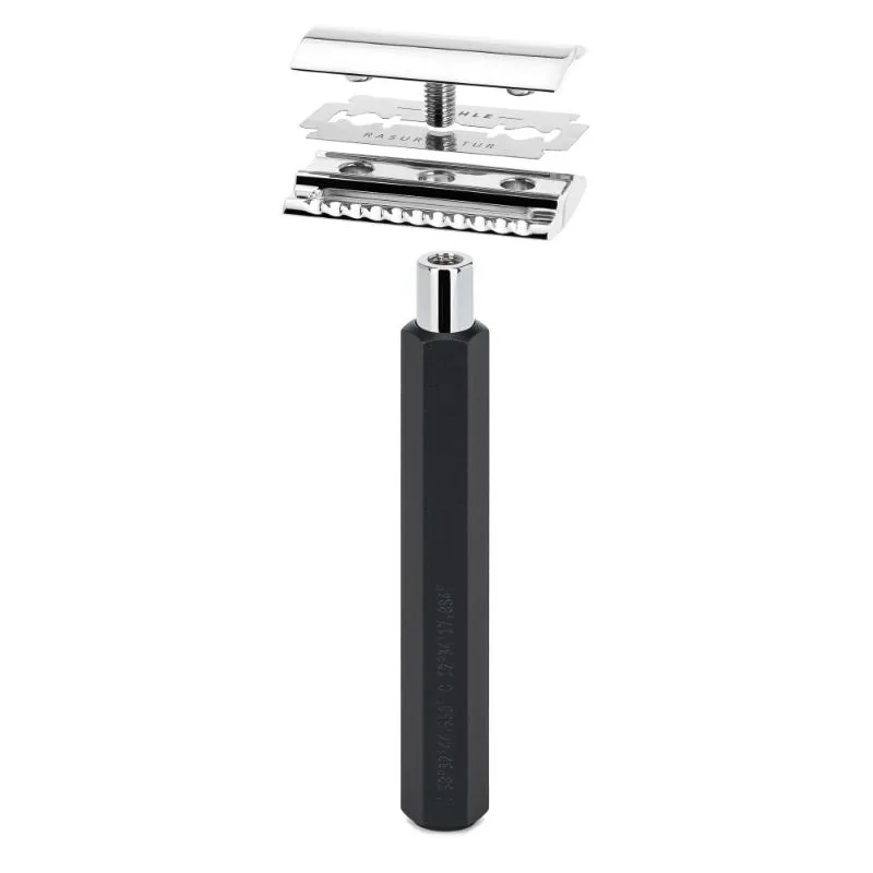 MUHLE Hexagon Anodised Aluminum Graphite Safety Razor