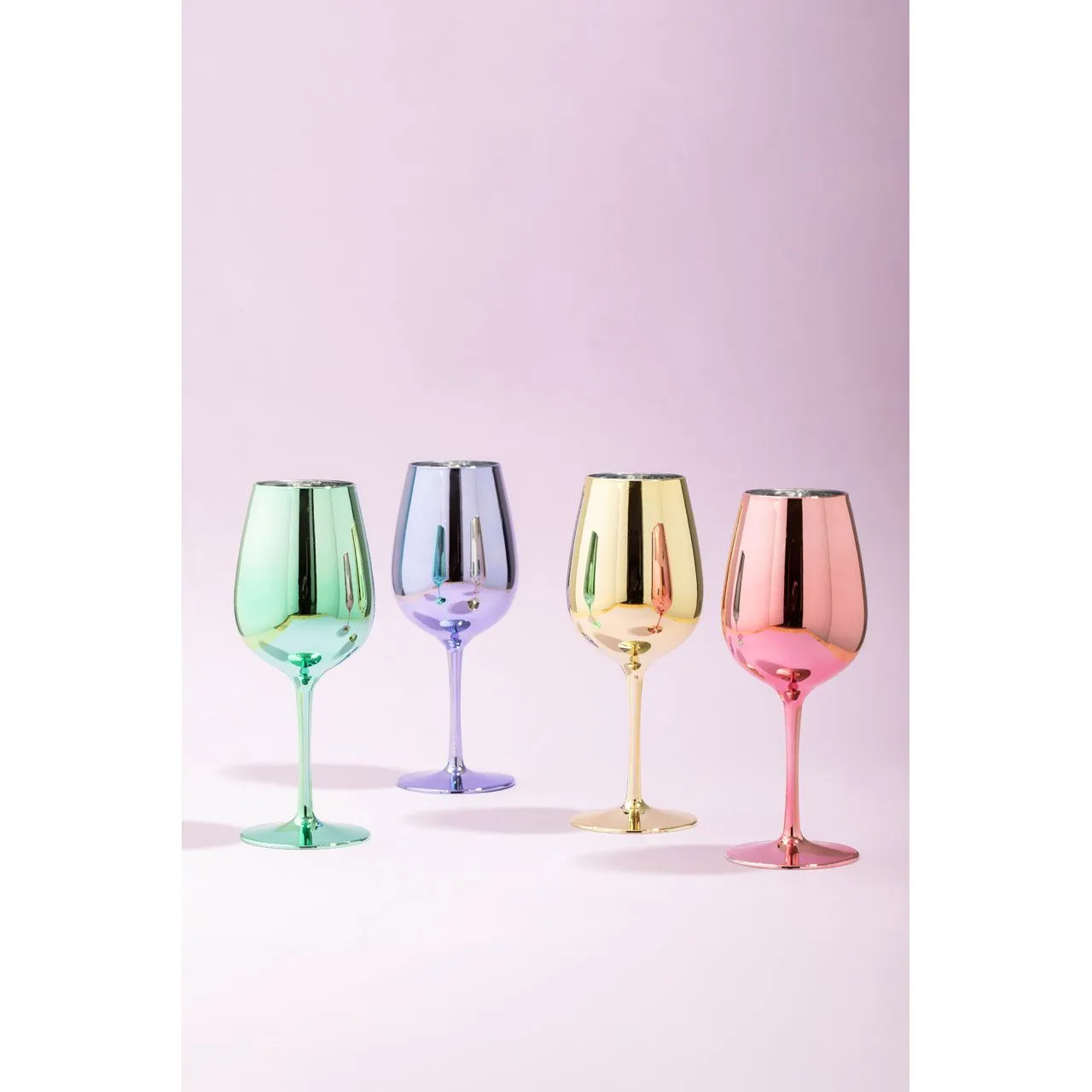 Multi Colour Assorted Wine Glasses (Set of 4)