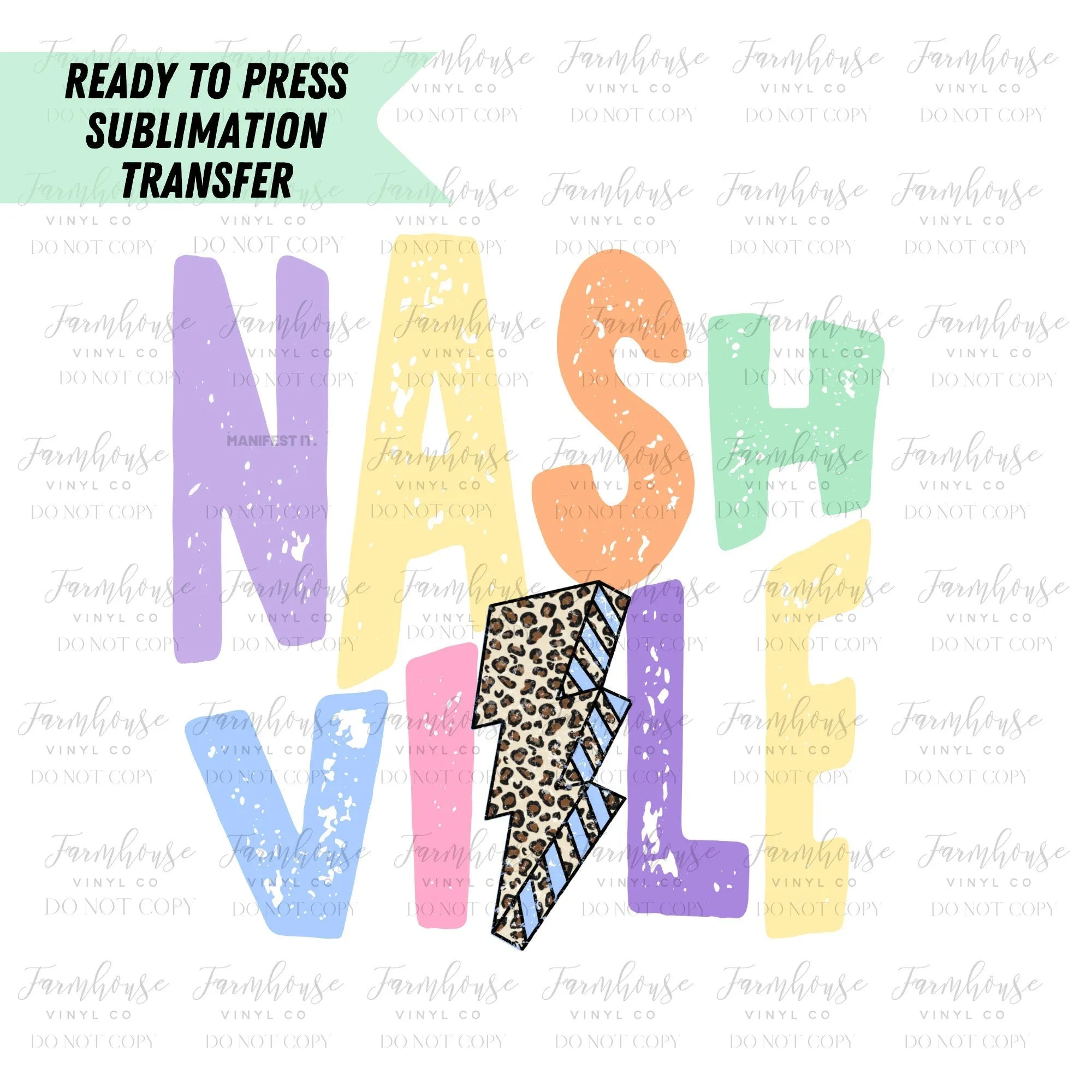 Nashville Leopard Distressed Ready To Press Sublimation Transfer