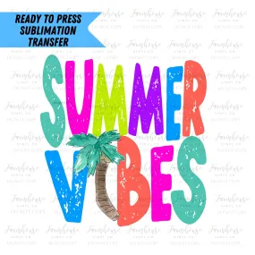 Neon Summer Vibes Ready To Press Sublimation Transfer