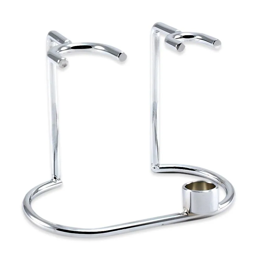 Nickel-Plated Stand for Straight Razor & Shaving Brush