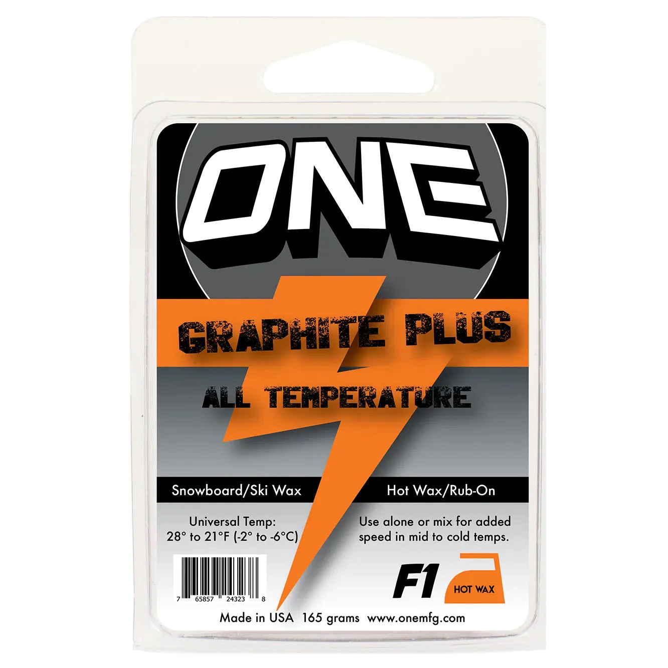 One MFG F1 GRAPHITE PLUS 165G Snowboard Wax