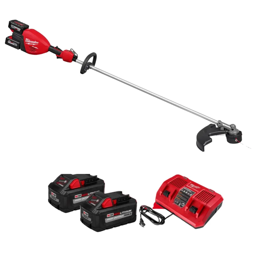 Open Box - Milwaukee M18 FUEL 18V Brushless Cordless 17 in. Dual Battery Straight Shaft String Trimmer with (2) 8.0 Ah Batteries and Charger