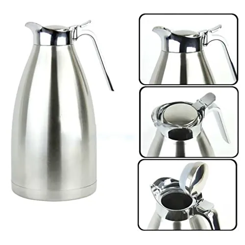 Optimuss Stainless Steel Insulated Dual Layer Coffee Water Jug Thermal Fl k Silver