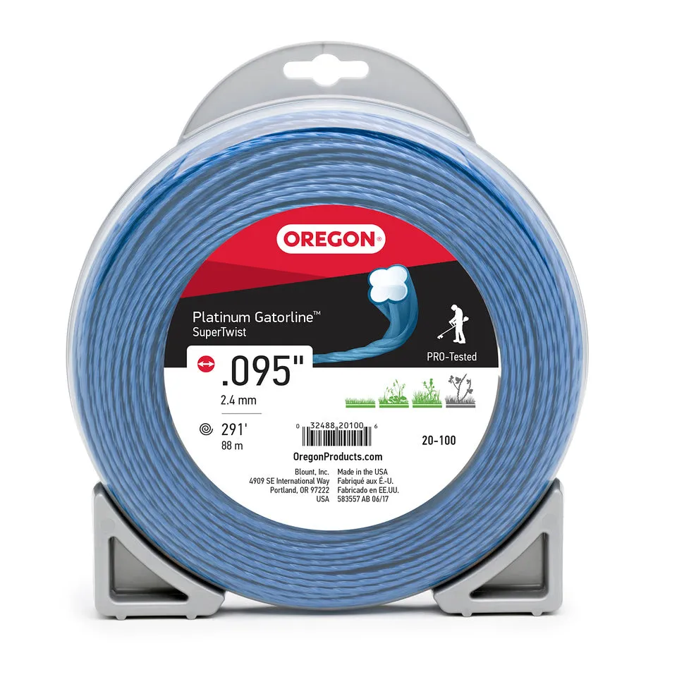 Oregon Trimmer Line - 20-100 - Platinum Gatorline - Supertwist - .095" Gauge, 1 lb. Donut, 289 Feet