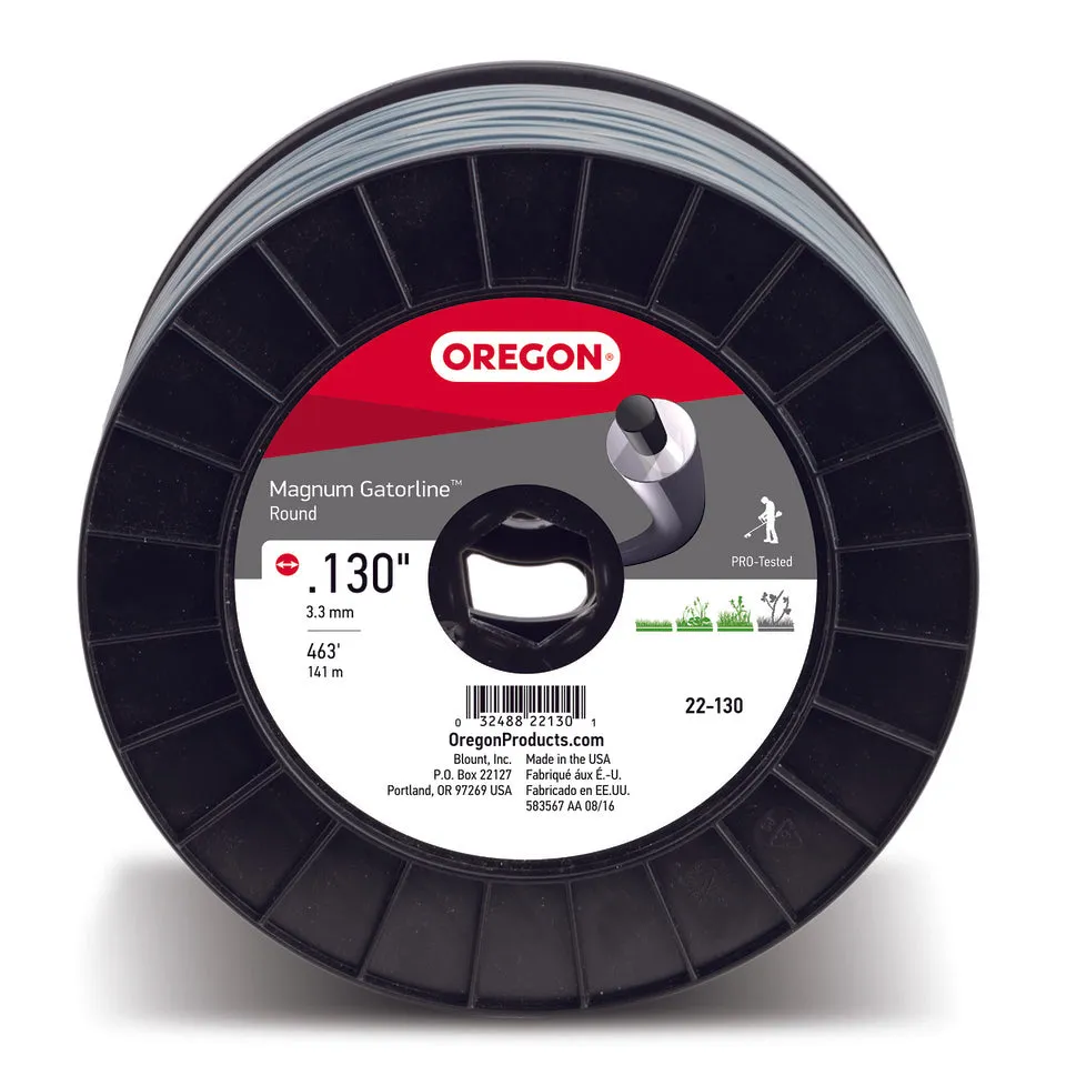 Oregon Trimmer Line - 22-130 - Magnum Gatorline - Round - .130" Gauge, 3 lb. Spool, 459 Feet