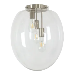 Osiris 3 Light Satin Nickel and Glass Ceiling Light