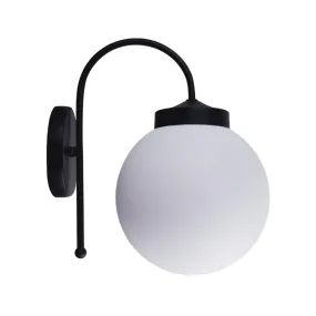 P-Shaped Black Globe Wall Light