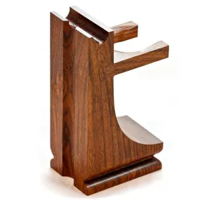 Parker Mission Style Wood Stand for Razor and Shaving Brush, Walnut Finish