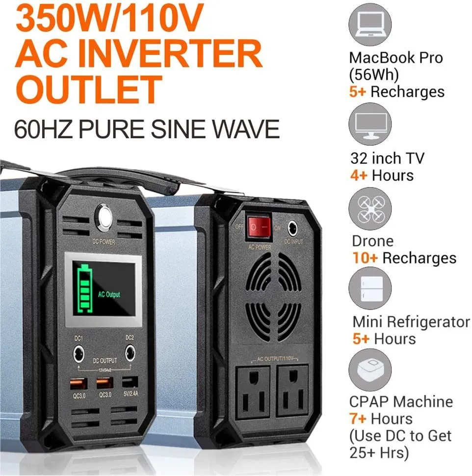 Portable Power Station - 300W Solar Generator, FlashFish