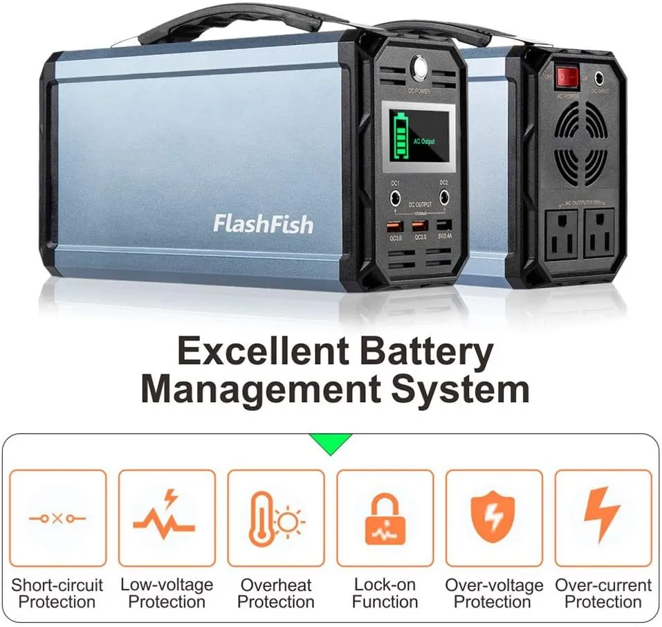 Portable Power Station - 300W Solar Generator, FlashFish