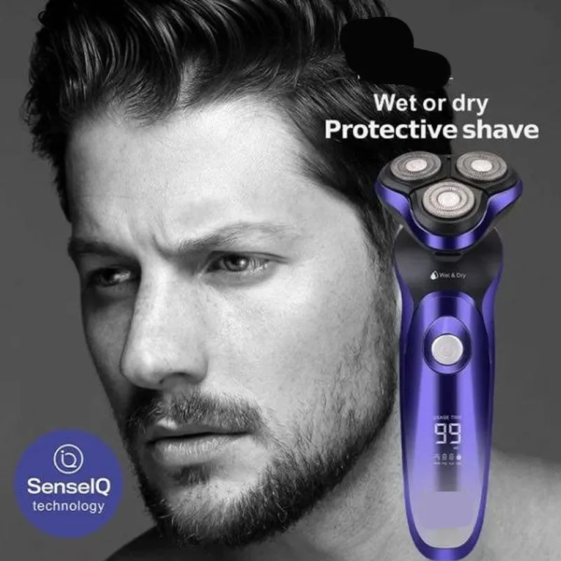 Portable Rechargeable Triple Blades Wet And Dry Men'S Razor En-9310