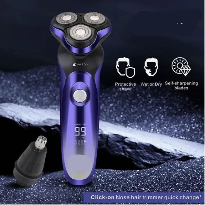 Portable Rechargeable Triple Blades Wet And Dry Men'S Razor En-9310