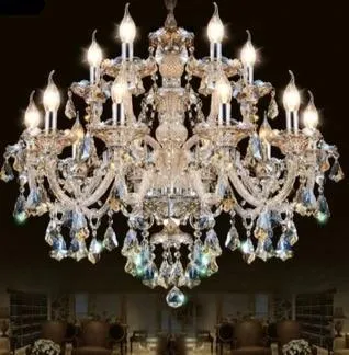 Premium Vintage LED Candle Light Crystal Gold Hanging Chandeliers