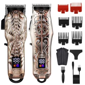 Professional Barber Hair Clippers Home Hair cutting Machine with LCD