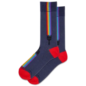 "Rainbow Brush" Crew Socks by Hot Sox - Large