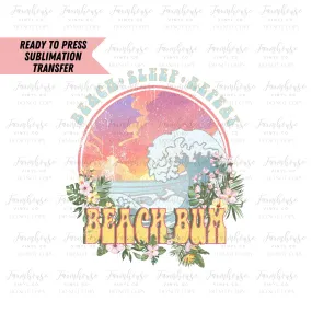 Ready To Press, Sublimation Transfer, Sublimation, Transfer Ready To Press, Beach Bum Shirt, Ocean Lover, Beach Lover Shirt, Summer Womans T