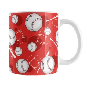 Red Baseball Pattern Mug