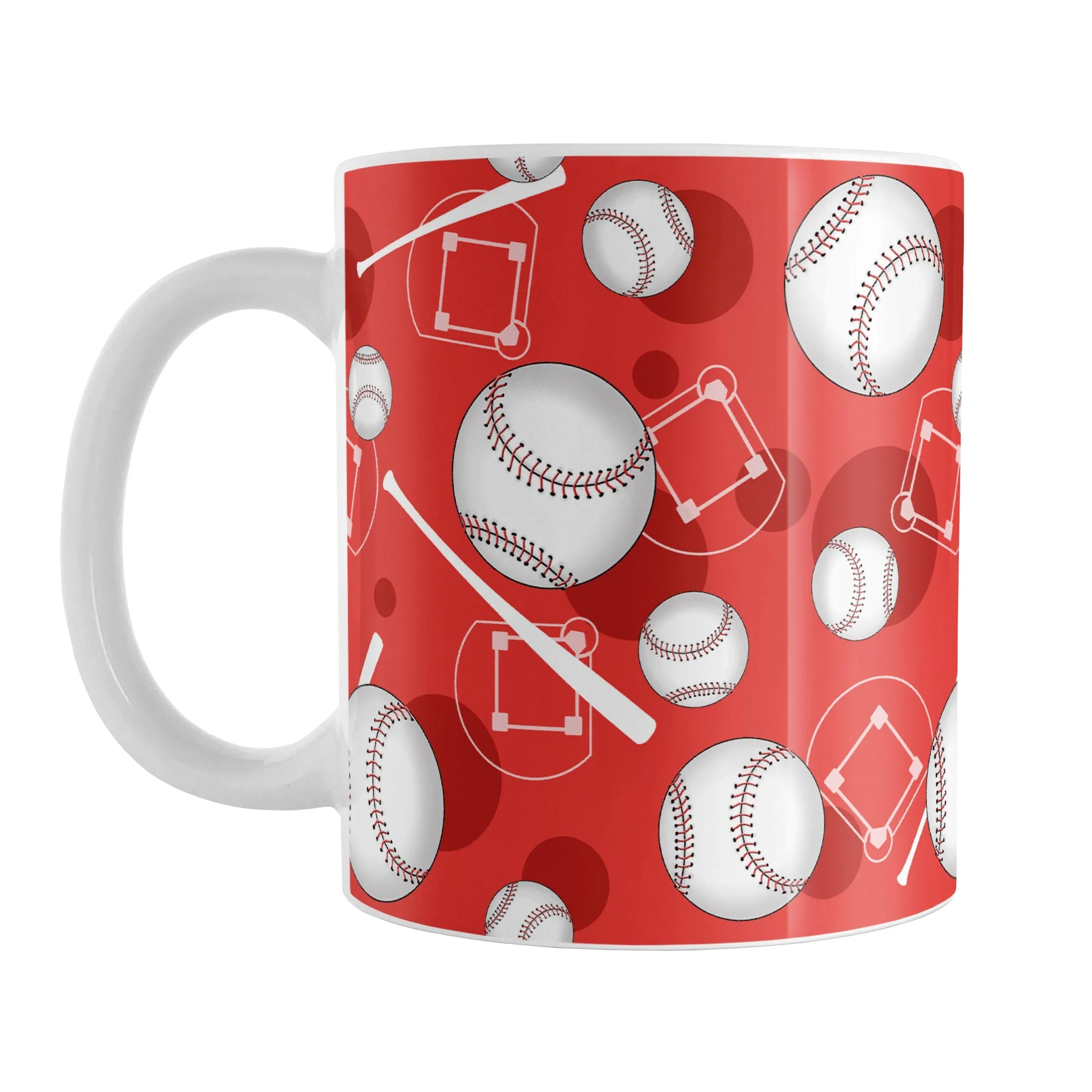 Red Baseball Pattern Mug