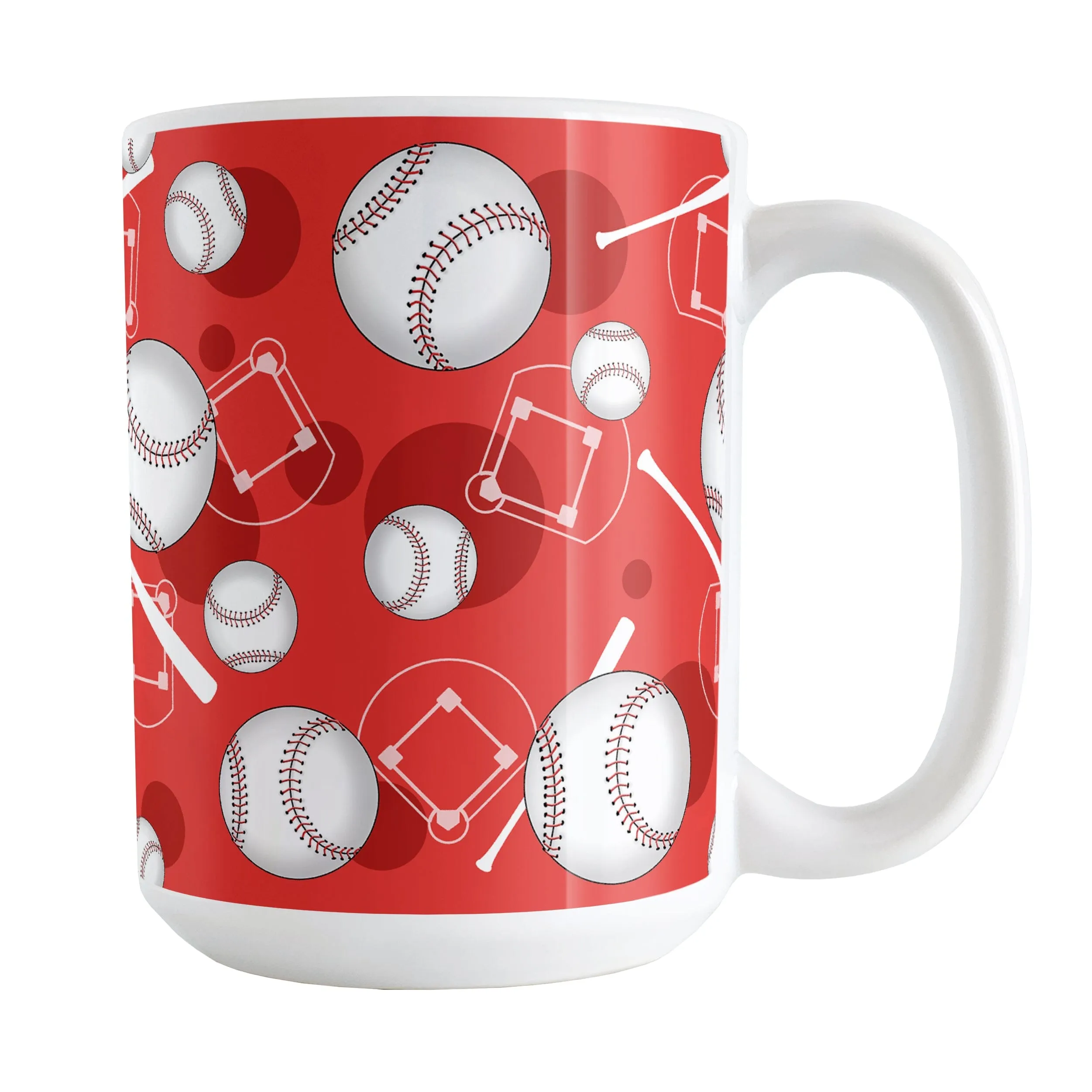 Red Baseball Pattern Mug