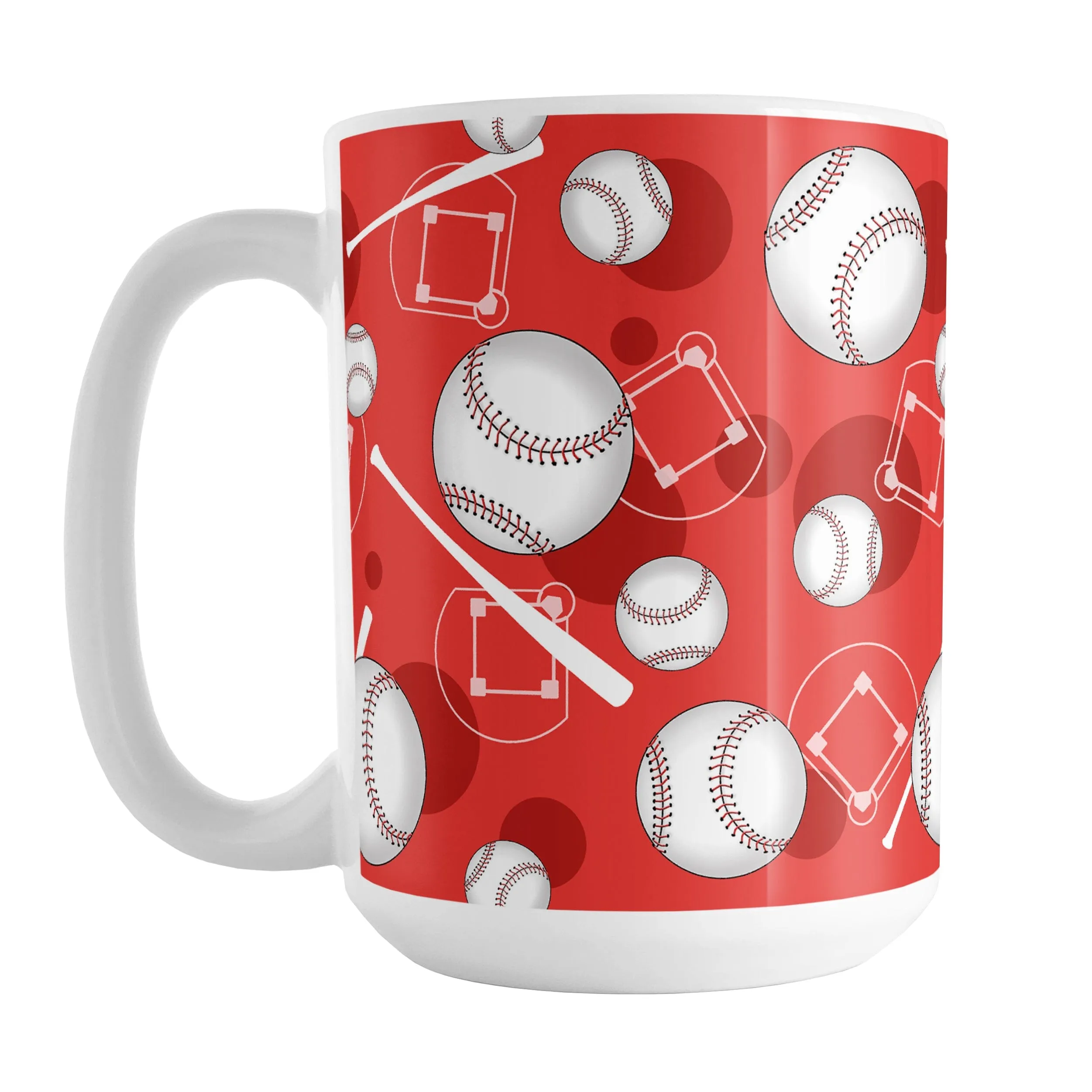 Red Baseball Pattern Mug