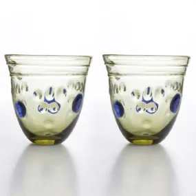 Roman Wine Glass with Grape Reliefs in Pair