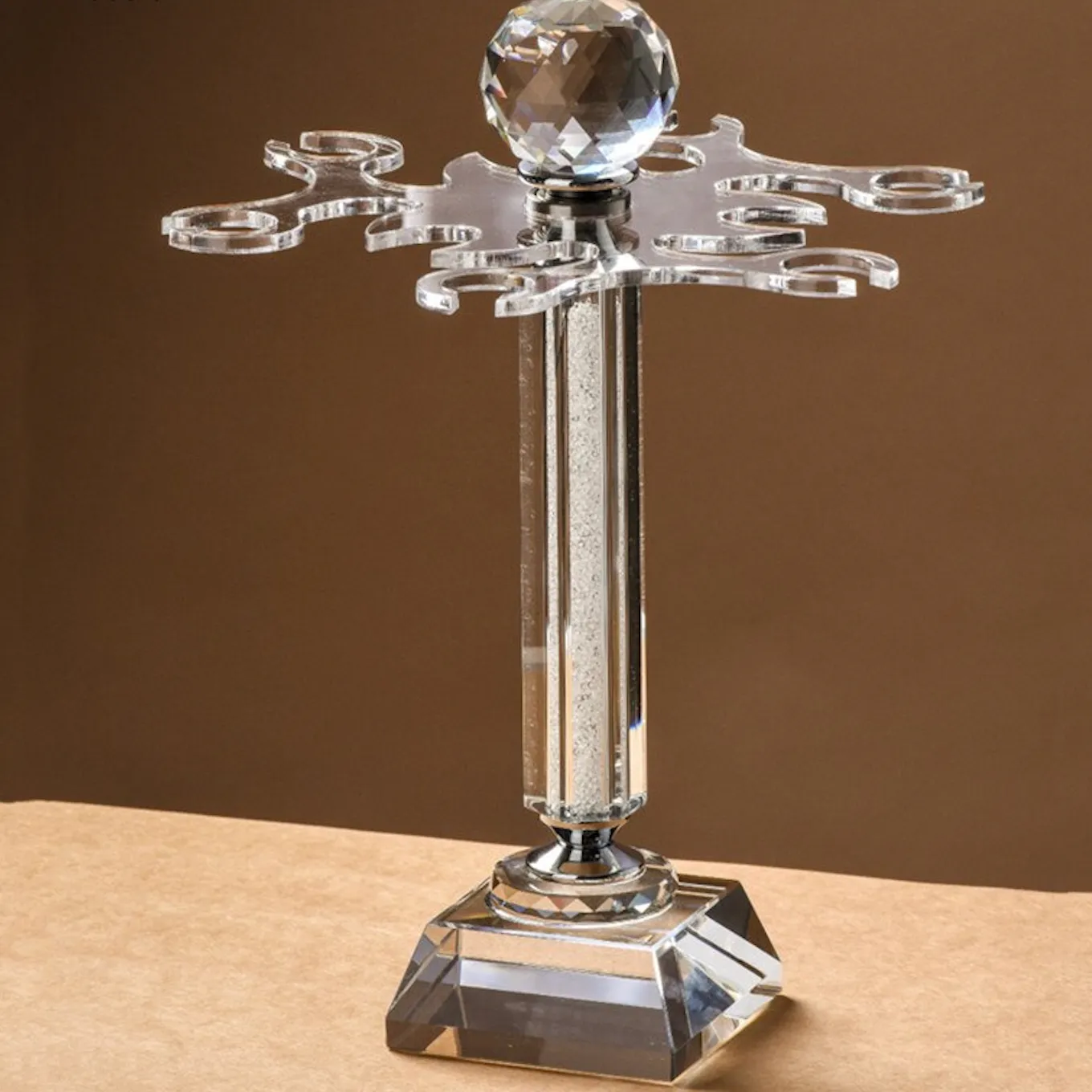 Rotatable Crystal Wine Glass Holder