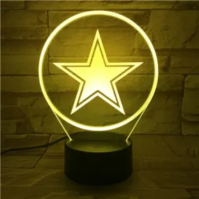 Rugby NFL Dallas Cowboys logo 3D lamp 1/3/7/16 colors available