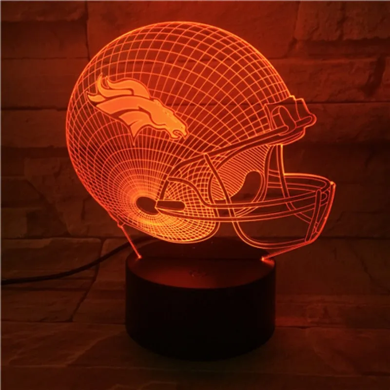 Rugby NFL Denver Broncos 3D night light 1/3/7/16 colors available