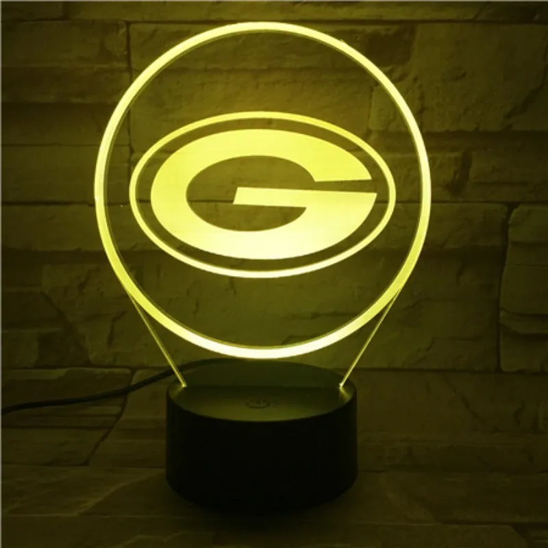 Rugby NFLGreen Bay Packers logo 3D night light 1/3/7/16 colors available