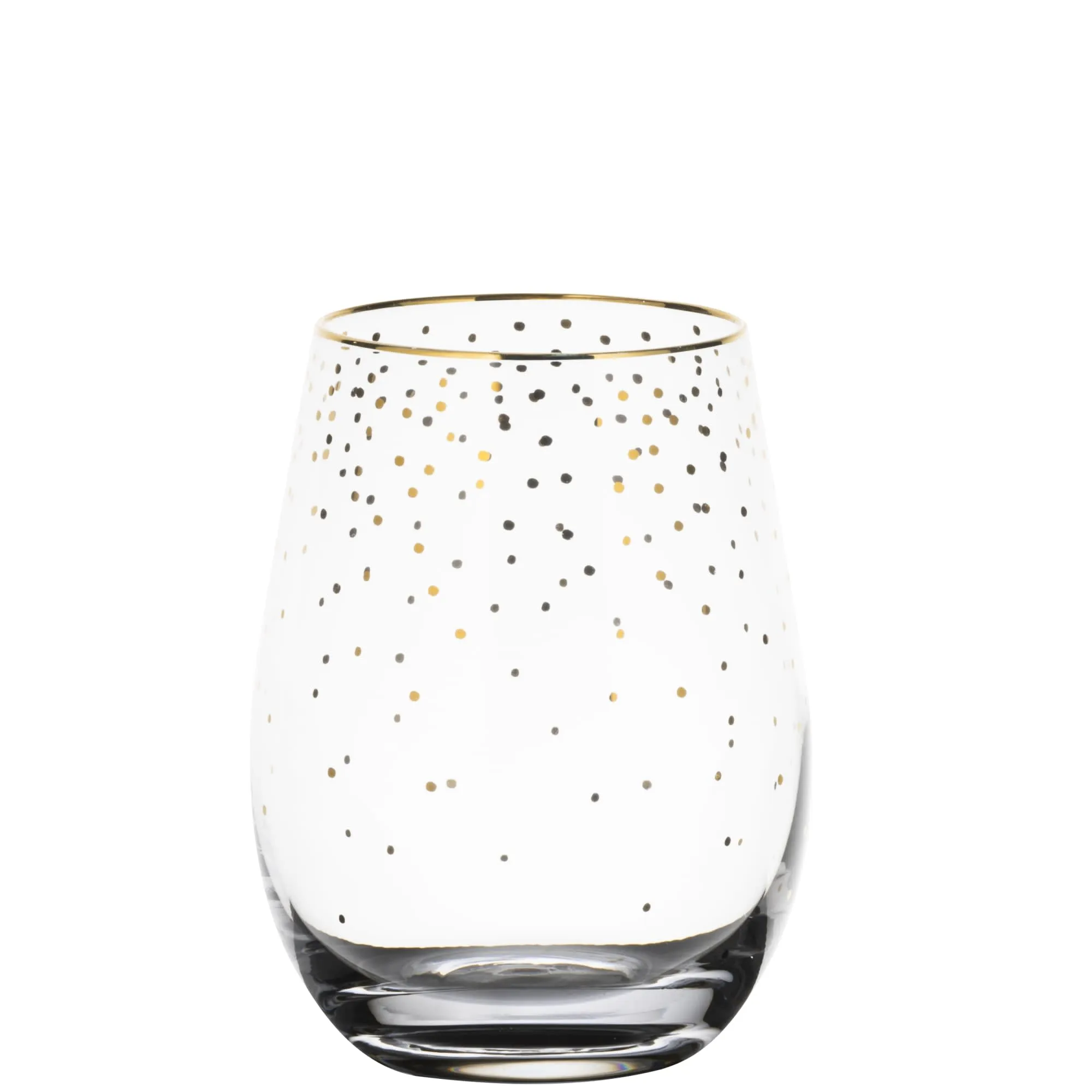 Salisbury & Co Festive Stemless Wine Glass 450ml Set of 2 Gold