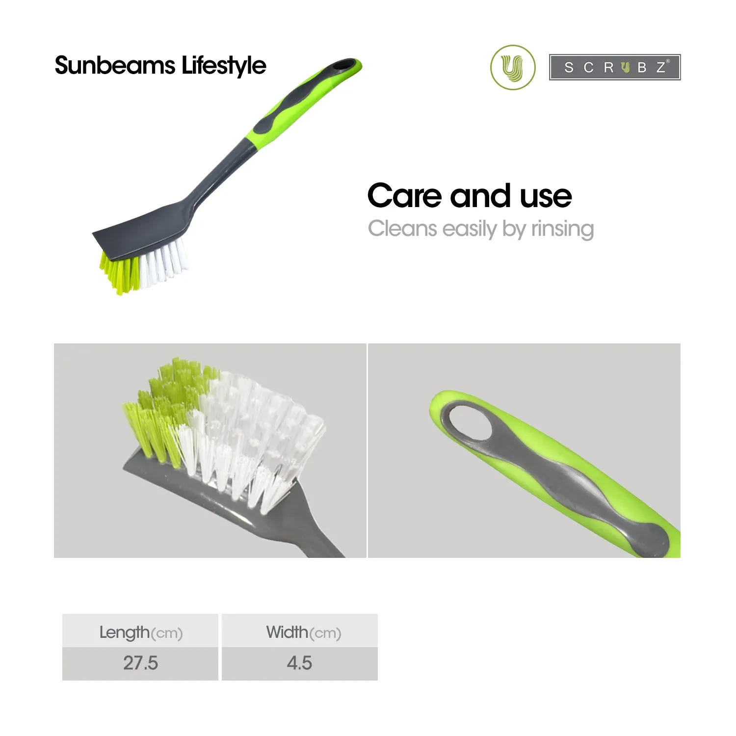 SCRUBZ Premium Dish Brush with Handle