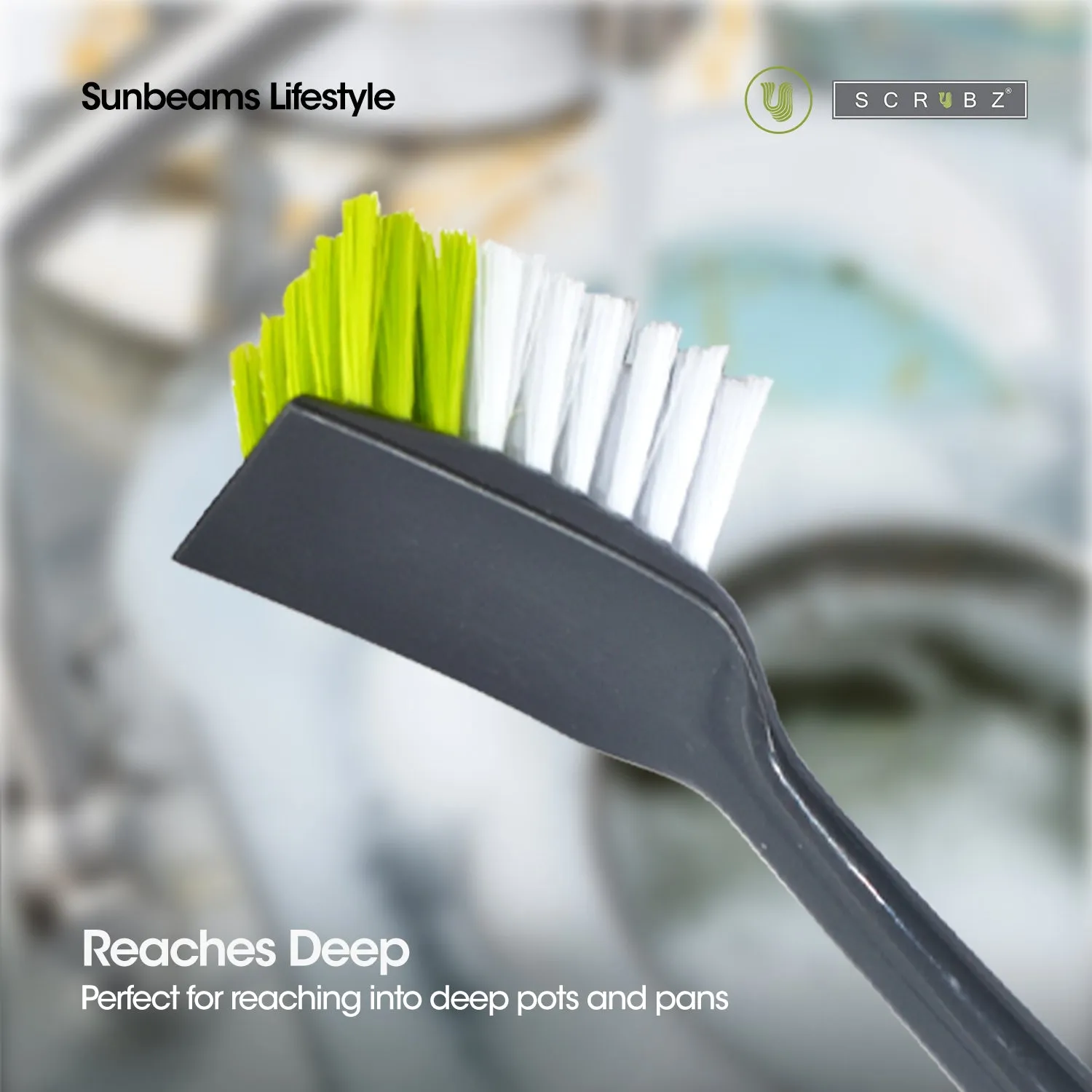 SCRUBZ Premium Dish Brush with Handle