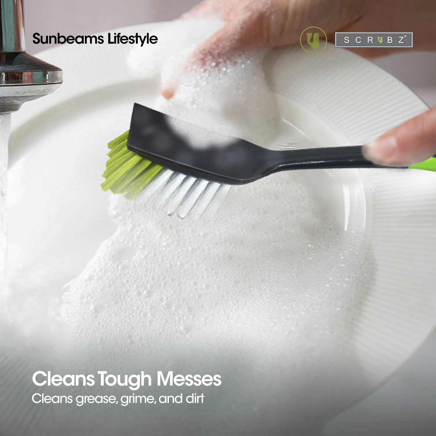 SCRUBZ Premium Dish Brush with Handle