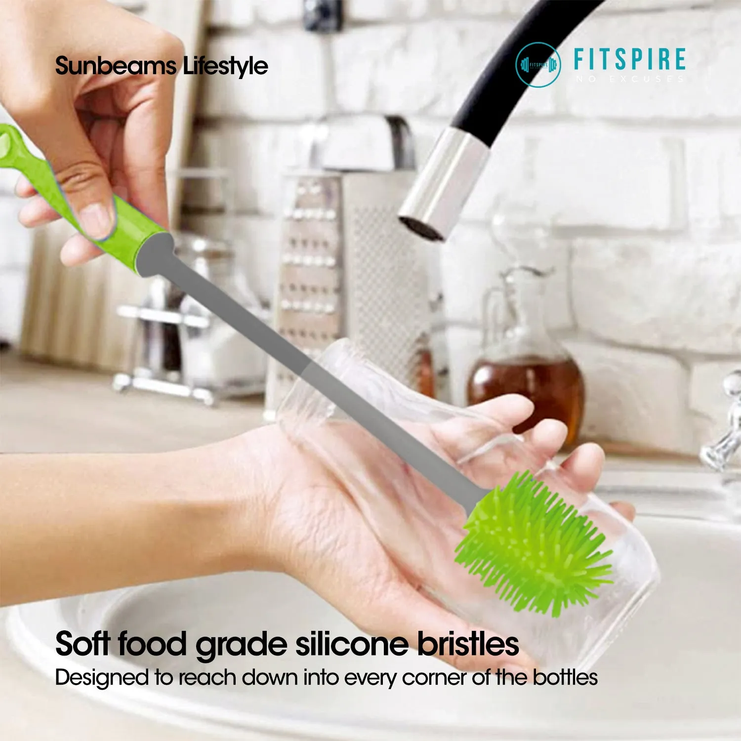 SCRUBZ Silicone Brush Set for Bottle & Dish