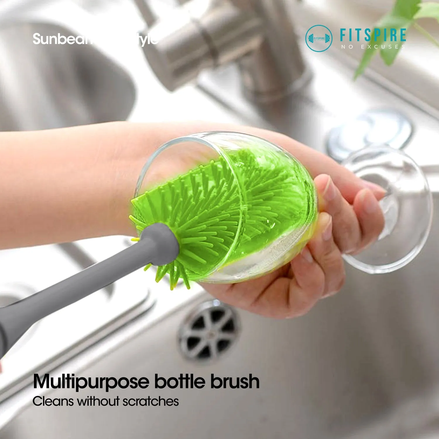 SCRUBZ Silicone Brush Set for Bottle & Dish